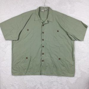 Vintage Haband Mens Shirt Button Down Green Short Sleeve Casual 4 Pocket Plus 4X